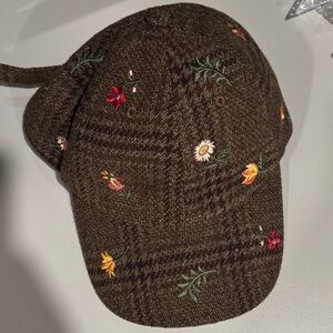 Zara Brown Embroidered Cap